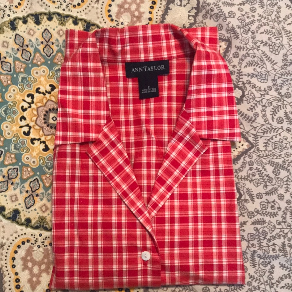 Plaid sleeves shell